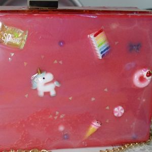Unicorn pink handbag- clutch
